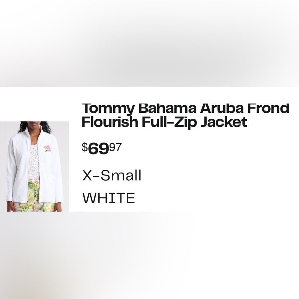 Tommy Bahama White Flourish Full-Zip Jacket